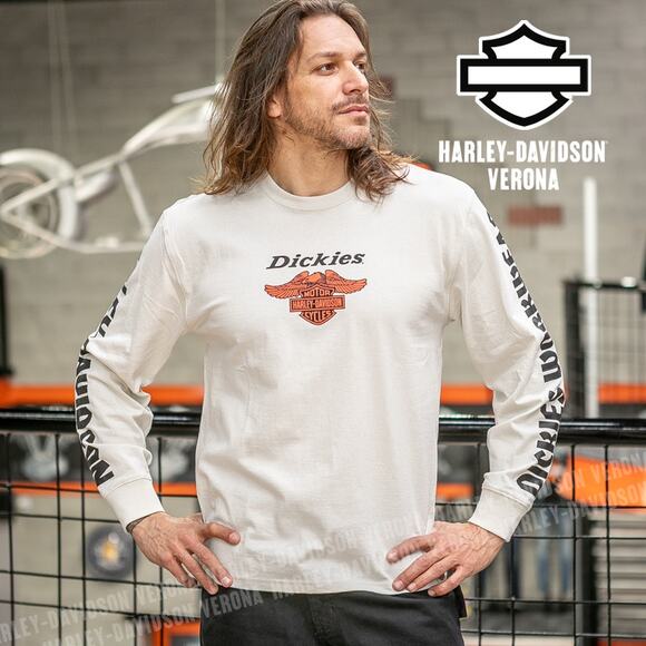 NWT! Dickies Harley-Davidson Heavyweight Long Sleeve Eagle Tee M - Picture 5 of 7